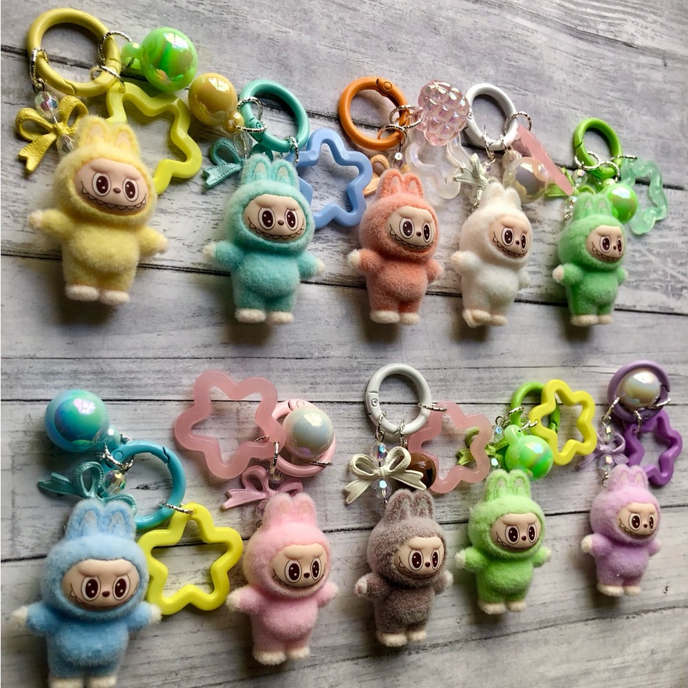 Mini Doll Bubu Fuzzy Keychain Backpack Luggage Clip - SINGLE